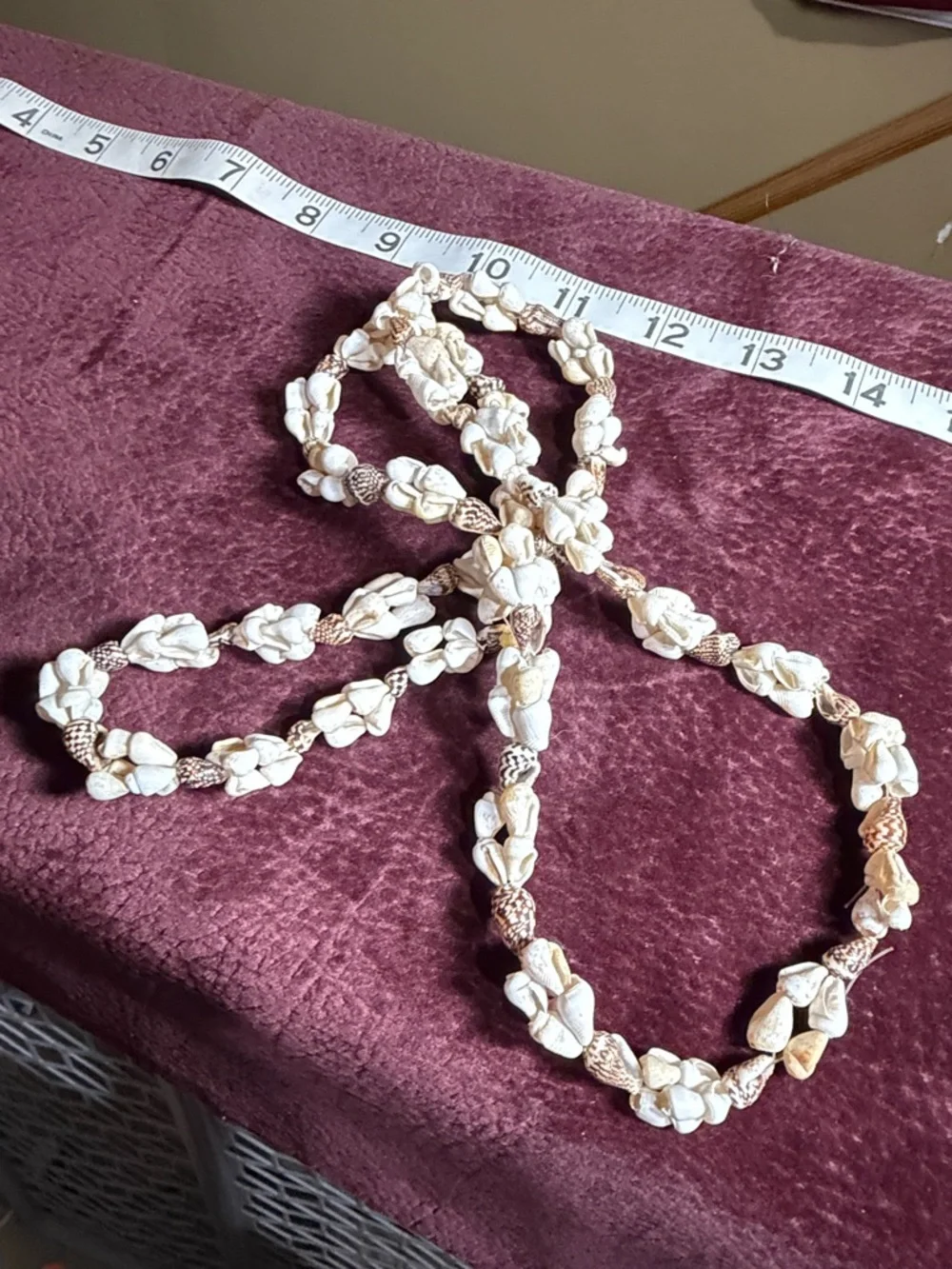 Vintage Natural White and Cream Sea Shell Cluster Bead Necklace